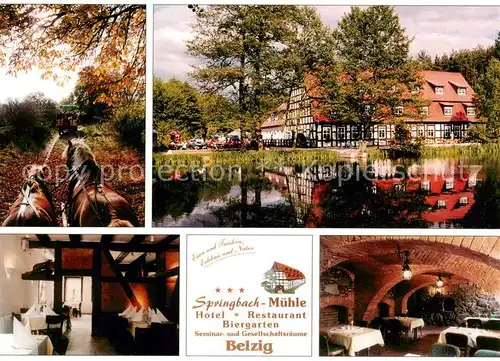 AK / Ansichtskarte  Belzig_Bad Springbach Muehle Hotel Restaurant Biergarten Gastraeume Gewoelbekeller Belzig_Bad