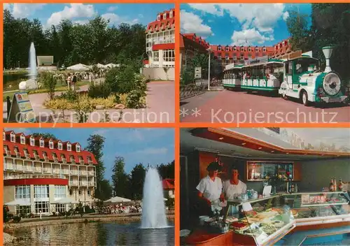 AK / Ansichtskarte 73858963 Eberswalde Kur Cafe in der Brandenburg Klinik Haus Barnim Kurbahn Springbrunnen Theke Eberswalde