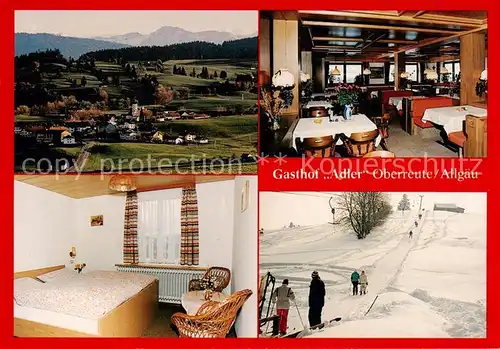 AK / Ansichtskarte 73858965 Oberreute Gasthof Pension Adler Gastraum Zimmer Schlepplift Panorama Oberreute