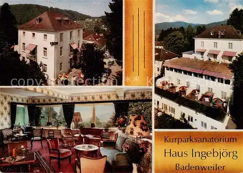 AK / Ansichtskarte  Badenweiler Kurparksanatorium Haus Ingebjoerg Gastraum Badenweiler