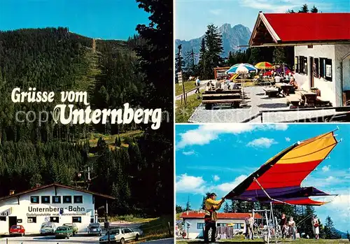 AK / Ansichtskarte  Ruhpolding Gipfelgaststaette Unternberg Alm Terrasse Drachenflieger Ruhpolding