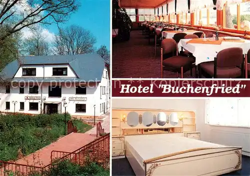 AK / Ansichtskarte  Buckow_Maerkische_Schweiz Hotel Buchenfried Gastraum Zimmer Buckow_Maerkische_Schweiz