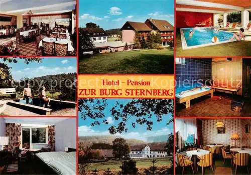 AK / Ansichtskarte 73859005 Linderhofe Hotel Burg Sternberg Gastraeume Hallenbad Sauna Zimmer Wassertreten Linderhofe