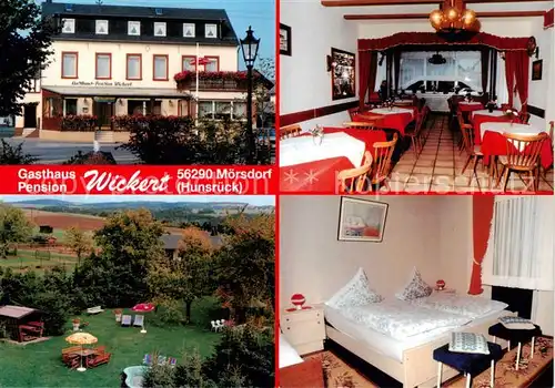 AK / Ansichtskarte  Moersdorf_Hunsrueck Gasthaus Pension Wickert Gaststube Zimmer Panorama Moersdorf Hunsrueck