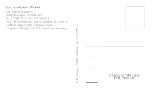 AK / Ansichtskarte  Moersdorf_Hunsrueck Gasthaus Pension Wickert Gaststube Zimmer Panorama Moersdorf Hunsrueck