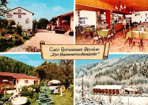 AK / Ansichtskarte 73859023 Weidenberg Cafe Pension Restaurant Zur Hammerschmiede Gastraum Garten Weidenberg