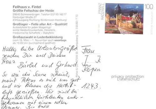 AK / Ansichtskarte 73859038 Schneverdingen Fellhaus von Fintel Schneverdingen