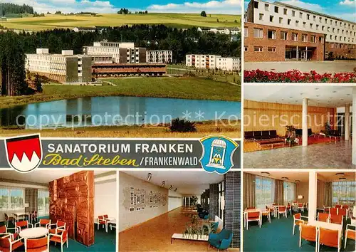 AK / Ansichtskarte 73859062 Bad_Steben Sanatorium Franken Kurklinik Speisesaal Flur Aufenthaltsraum Bad_Steben