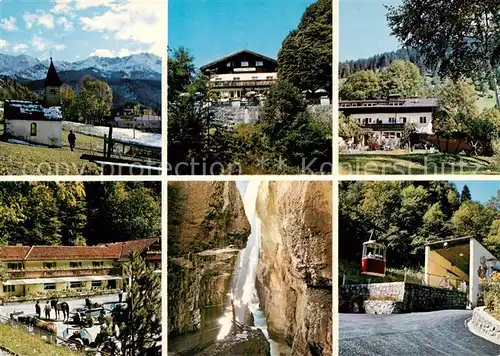 AK / Ansichtskarte  Graseck_Garmisch-Partenkirchen Forsthaus Graseck Berggasthof Hotel Gasthof Partnachklamm Wasserfall Bergbahn Graseck 