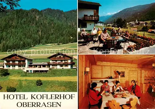 AK / Ansichtskarte 73859106 Oberrasen Hotel Koflerhof Terrasse Gaststube Oberrasen