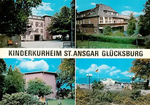 AK / Ansichtskarte  Gluecksburg__Ostseebad Kinderkurheim St Ansgar Landungsbruecke 