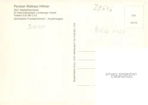 AK / Ansichtskarte  Niederhaverbeck_Bispingen Pension Waltraut Hillmer 