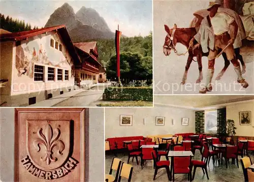 AK / Ansichtskarte  Hammersbach_Grainau Hotel Hoellentalklamm Wandbild Gastraum Hammersbach Grainau