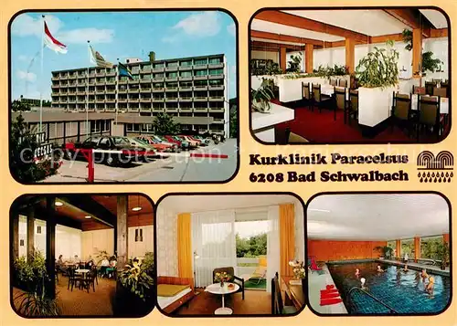 AK / Ansichtskarte  Bad_Schwalbach Kurklinik Paracelsus Gastraeume Zimmer Hallenbad Bad_Schwalbach