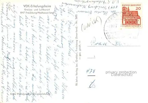 AK / Ansichtskarte 73859270 Fredeburg_Schmallenberg VdK Erholungsheim Fredeburg_Schmallenberg