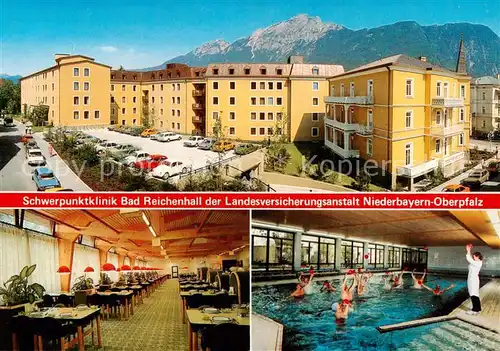 AK / Ansichtskarte  Bad_Reichenhall Schwerpunktklinik der LVA Niederbayern Speisesaal Hallenbad Bad_Reichenhall