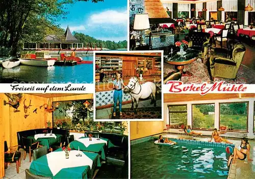 AK / Ansichtskarte 73859288 Bokel_Rendsburg Bokel Muehle Hotel Restaurant Hallenbad Gondelteich Bokel Rendsburg