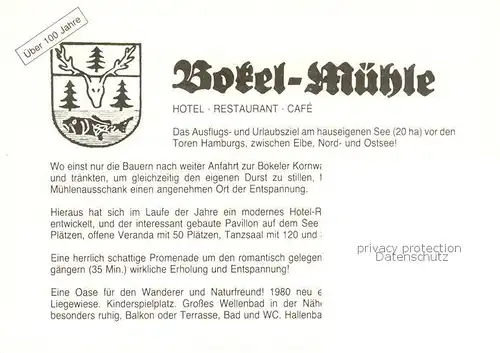 AK / Ansichtskarte  Bokel_Rendsburg Bokel Muehle Hotel Restaurant Hallenbad Gondelteich Bokel Rendsburg