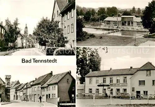 AK / Ansichtskarte  Bad_Tennstedt Herrenstrasse Staedt Schwimmbad Am Brueckentor HO Kurcafe Schoene Aussicht Bad_Tennstedt