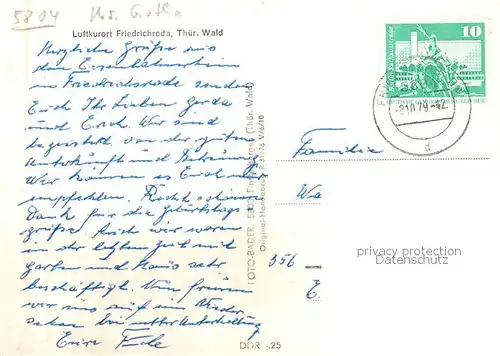 AK / Ansichtskarte  Friedrichroda Cafe Konditorei Waldschloesschen Gastraeume Panorama Friedrichroda