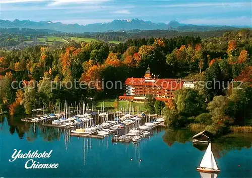 AK / Ansichtskarte  Chiemsee Yachthotel Chiemsee Fliegeraufnahme Chiemsee