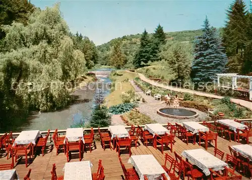 AK / Ansichtskarte 73859318 Manderscheid_Eifel Hotel Cafe Heidsmuehle Gartenterrasse Manderscheid Eifel