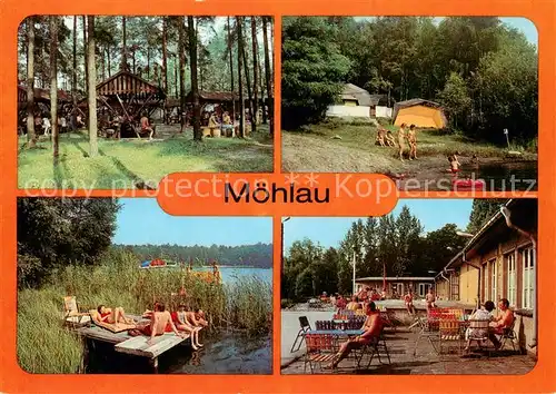 AK / Ansichtskarte  Moehlau Gaststaette Waldschenke Campingplatz Seeufer Freibad am Muehlauer See Moehlau