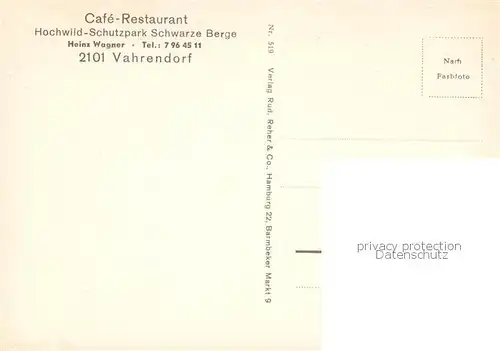AK / Ansichtskarte  Vahrendorf_Siedlung Café Restaurant Hochwild-Schutzpark Schwarze Berge Vahrendorf Siedlung