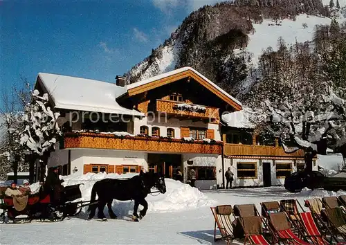 AK / Ansichtskarte  Oberstdorf Berggasthof Spielmannsau im Winter Pferdeschlitten Oberstdorf