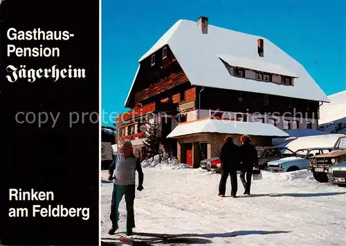 AK / Ansichtskarte  Rinken_Hinterzarten Gasthaus Pension Jaegerheim Wintersportplatz am Feldberg Schwarzwald 