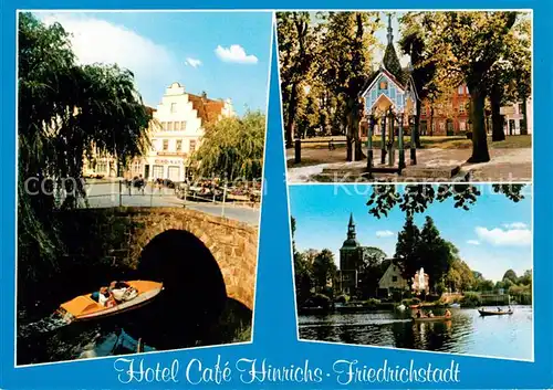 AK / Ansichtskarte 73859381 Friedrichstadt_Eider Hotel Café Hinrichs Partie an der Eider Friedrichstadt_Eider