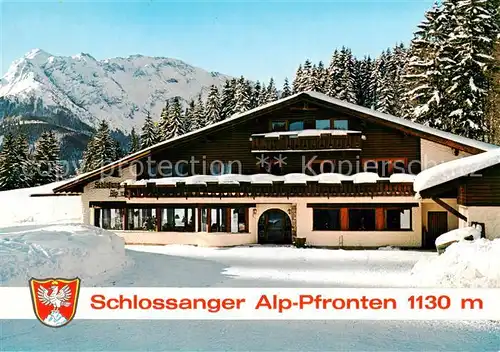 AK / Ansichtskarte  Pfronten Schlossanger Alp Winterlandschaft Allgaeuer Alpen Pfronten