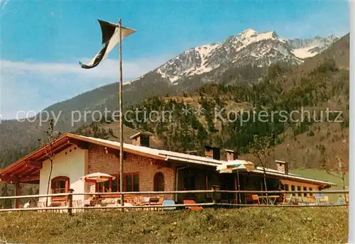 AK / Ansichtskarte 73859417 Nonn_Oberbayern Café Niederalm Blick gegen Zwiesel Nonn Oberbayern