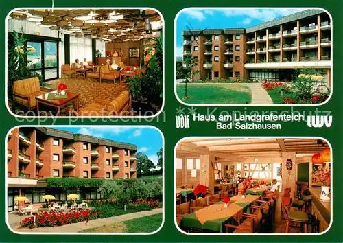 AK / Ansichtskarte  Bad_Salzhausen Haus am Landgrafenteich Erholungsheim fuer Kriegsopfer Aufenthaltsraum Restaurant Bad_Salzhausen