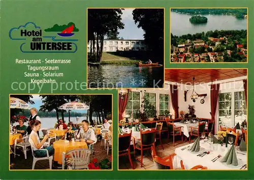 AK / Ansichtskarte 73859449 Bantikow_Wusterhausen_Dosse Hotel am Untersee Restaurant Seeterrasse Luftaufnahme 