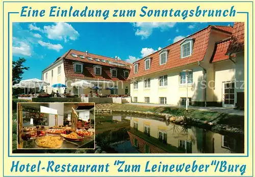 AK / Ansichtskarte 73859450 Burg_Spreewald Hotel Restaurant Zum Leineweber Burg Spreewald