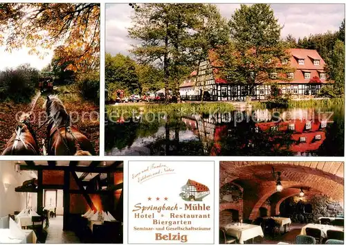 AK / Ansichtskarte 73859459 Bad_Belzig Springbachmuehle Hotel Restaurant Biergarten Kremser- und Kutschfahrten Bad_Belzig