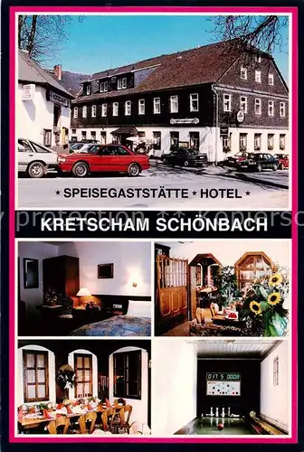 AK / Ansichtskarte 73859465 Schoenbach_Sachsen Gaststaette Hotel Kretscham Restaurant Kegelbahn Schoenbach Sachsen