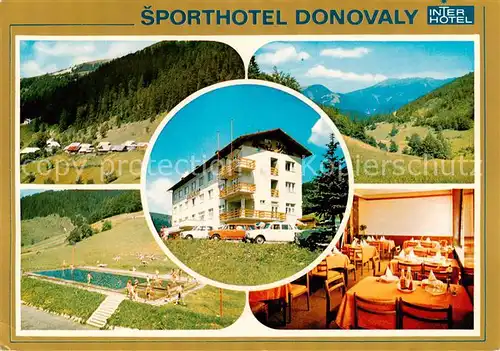 AK / Ansichtskarte 73859477 Donovaly Sporthotel Restaurant Swimming Pool Panorama Niedere Tatra Donovaly