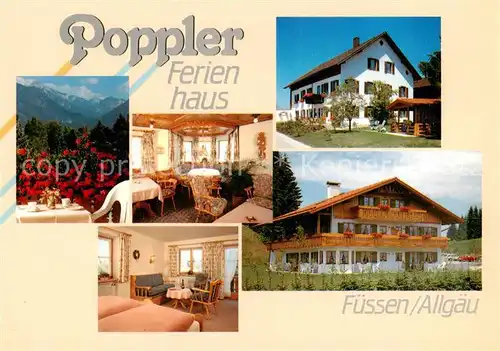 AK / Ansichtskarte  Fuessen_Allgaeu Poppler Ferienhaus Gastraum Fremdenzimmer Fuessen Allgaeu