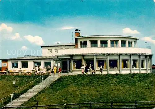 AK / Ansichtskarte 73859482 Wremen Strandhalle mit Strandturm Weserdeich Nordseebad Wremen