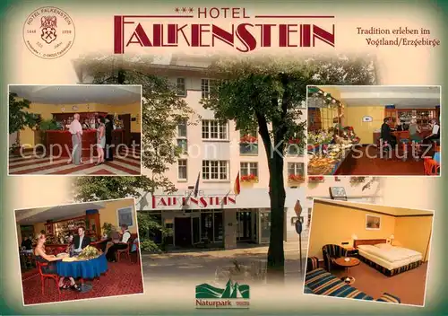 AK / Ansichtskarte  Falkenstein_Vogtland Hotel Falkenstein Restaurant Foyer Fremdenzimmer Falkenstein_Vogtland