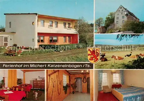 AK / Ansichtskarte  Katzenelnbogen Ferienhof im Michert Gastraum Fremdenzimmer Landschaft Viehweide Katzenelnbogen