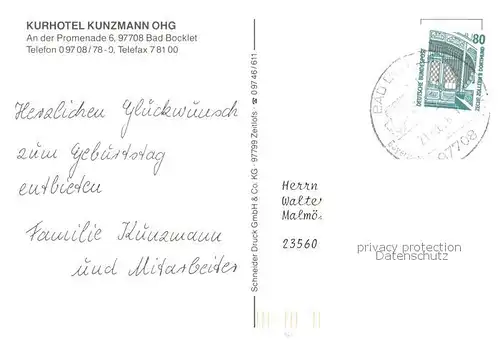 AK / Ansichtskarte  Bad_Bocklet Kurhotel Kunzmann Bad_Bocklet
