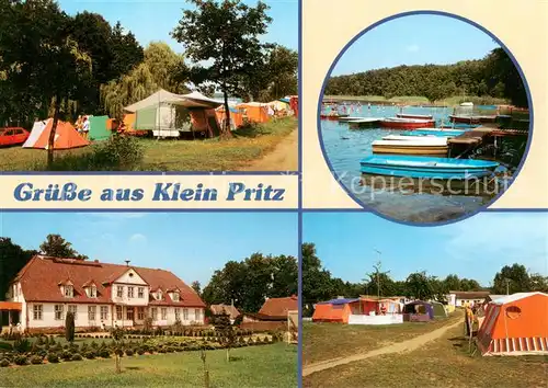 AK / Ansichtskarte  Klein_Pritz_Hohen_Pritz_Mecklenburg-Vorpommern Campingplatz Bootssteg Hotel
