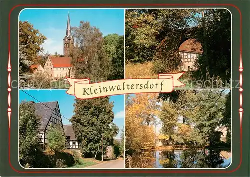 AK / Ansichtskarte  Kleinwaltersdorf_Freiberg Teilansichten Kirche Partie am Teich Kleinwaltersdorf_Freiberg