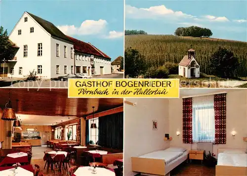 AK / Ansichtskarte  Poernbach Gasthof Bogenrieder Gastraum Fremdenzimmer Kapelle Poernbach