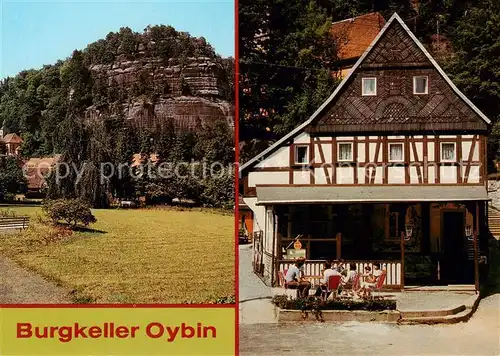 AK / Ansichtskarte  Oybin HO-Gaststaette Burgkeller Felsen Zittauer Gebirge Oybin