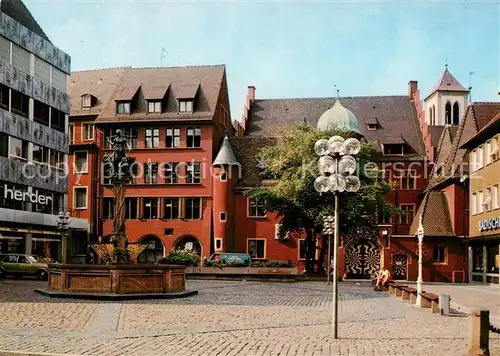 AK / Ansichtskarte  Freiburg_Breisgau Kartoffelmarkt Brunnen Altstadt Freiburg Breisgau