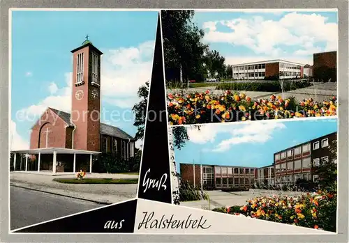 AK / Ansichtskarte  Halstenbek Kirche Schule Halstenbek